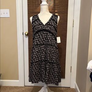 Lucky Brand Black and Pink Patterned Mini Dress
